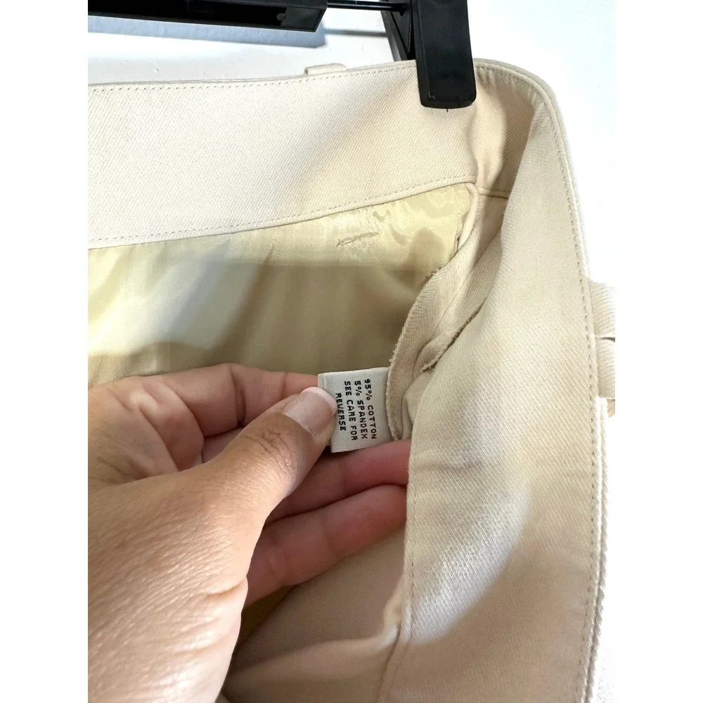 St John Sport womens 8 khaki Wide leg Chino high rise Pants Trousers vintage